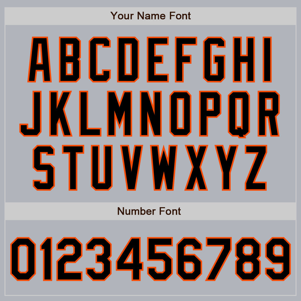 Custom Gray Black-Orange Authentic Baseball Jersey view 4