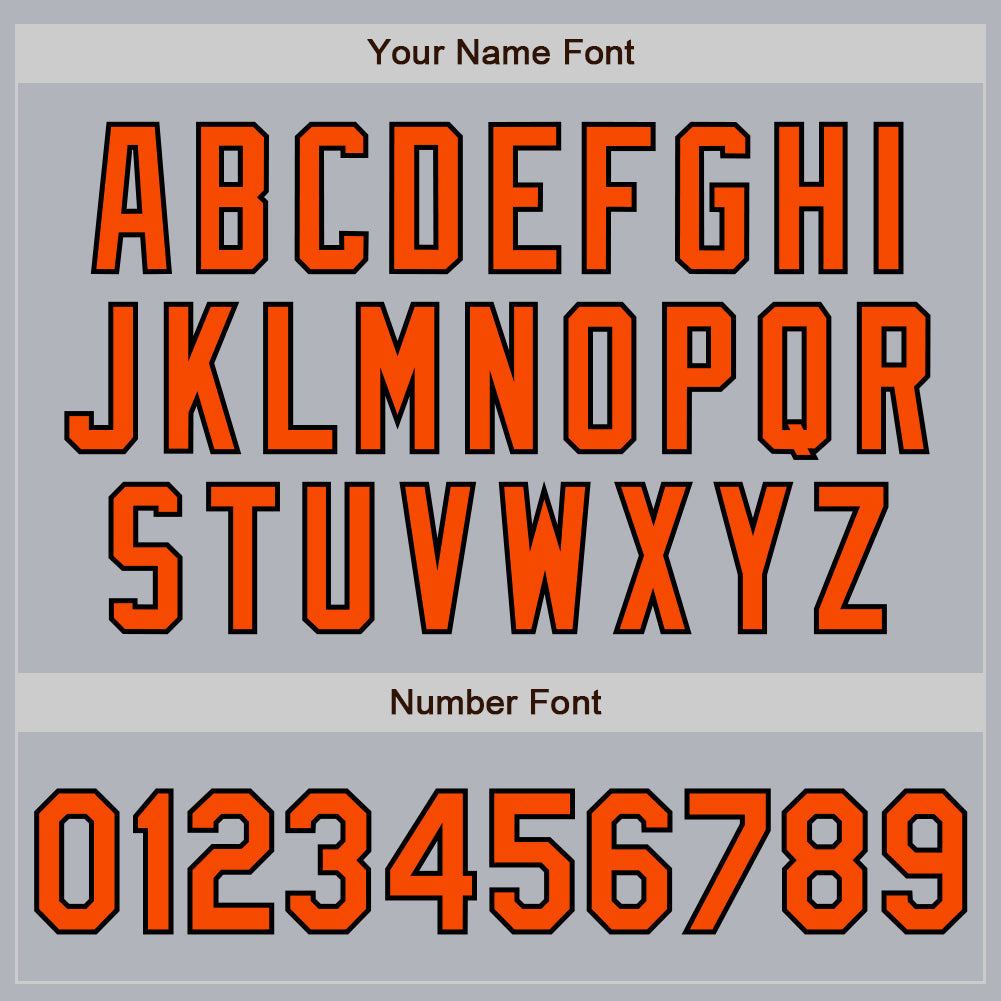 Custom Gray Orange-Black Authentic Baseball Jersey view 8