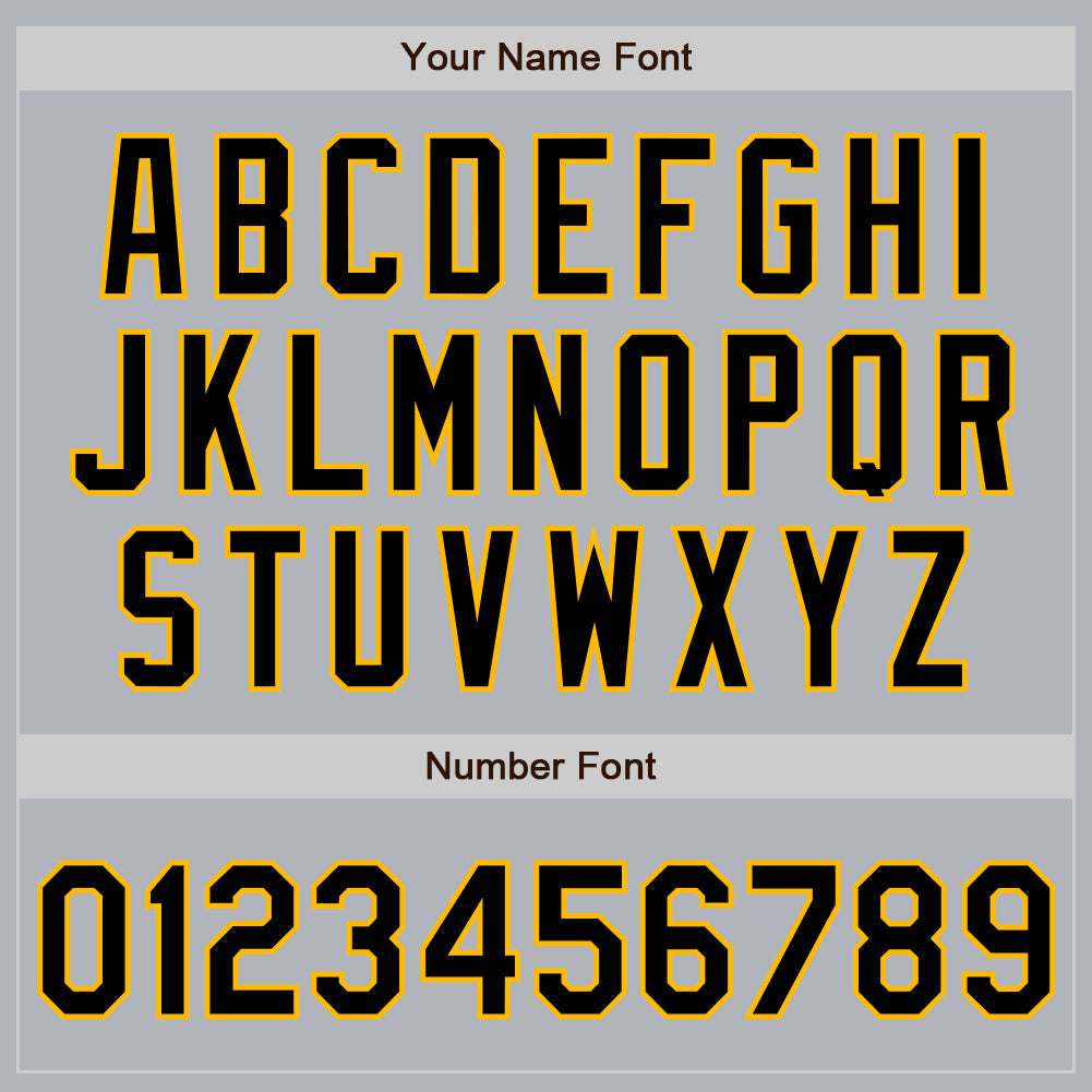 Custom Gray Black-Gold Authentic Baseball Jersey view 4