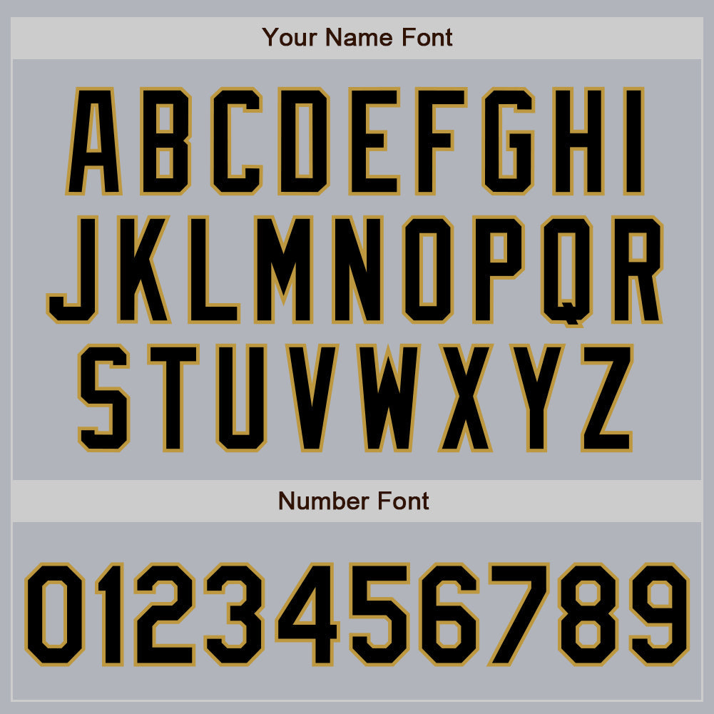 Custom Gray Black-Old Gold Authentic Baseball Jersey view 8