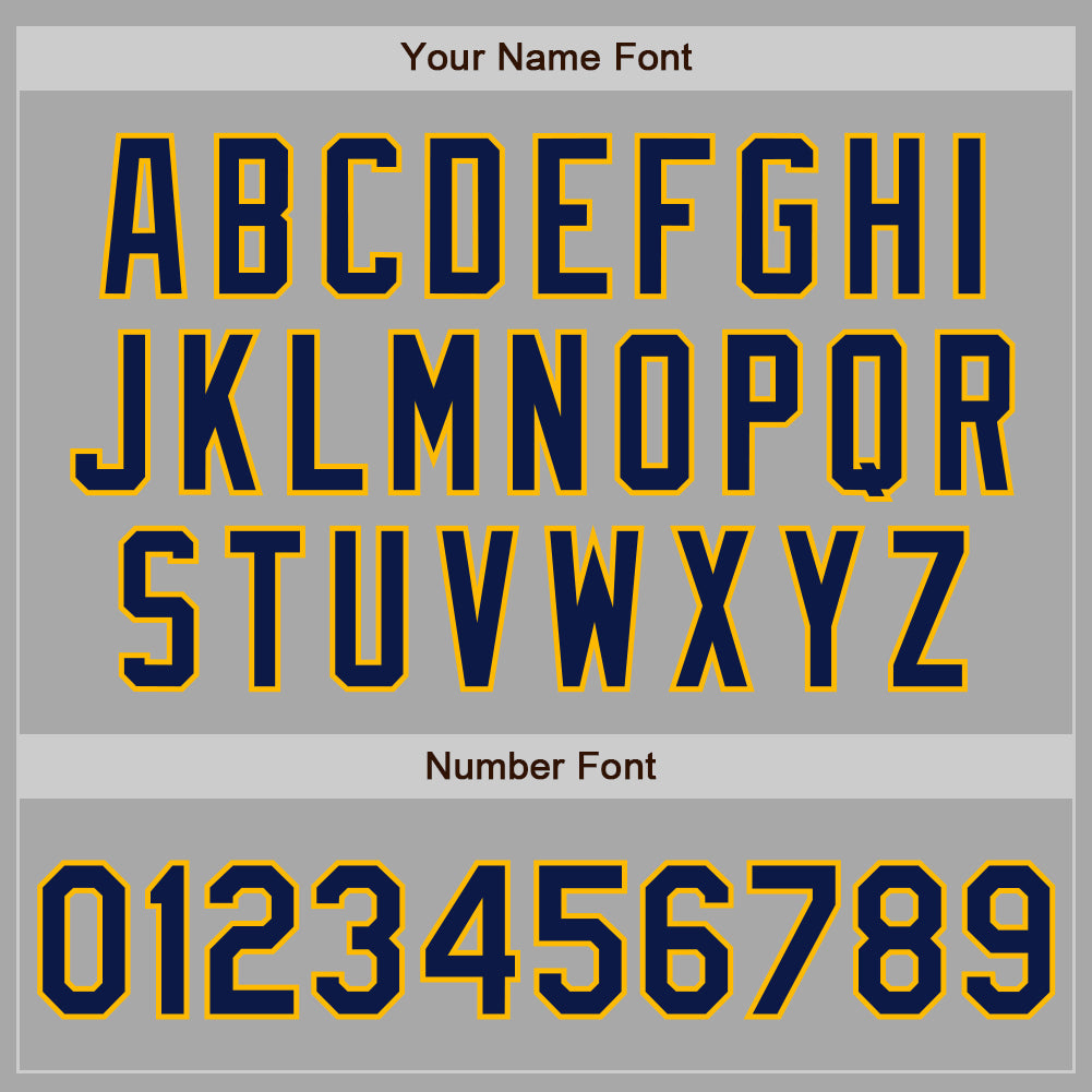 Custom Stitched Gray Navy-Gold Baseball Pullover Sweatshirt Hoodie view 4