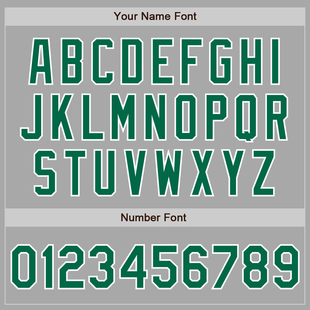 Custom Stitched Gray Kelly Green-White Baseball Pullover Sweatshirt Hoodie view 4