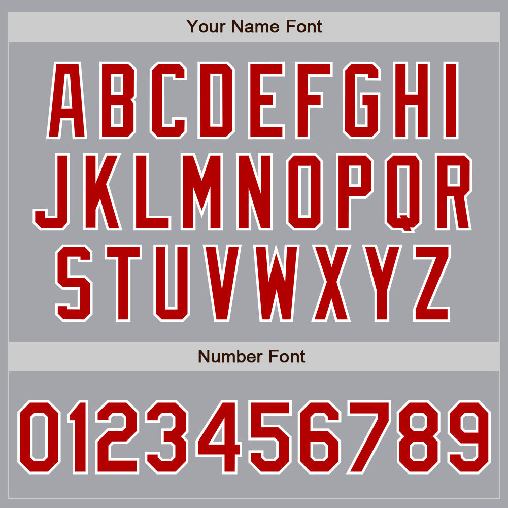 Custom Gray Red-White Authentic Baseball Jersey view 5