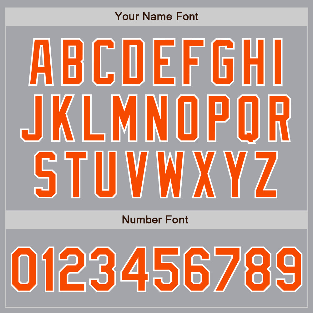Custom Gray Orange-White Authentic Baseball Jersey view 5