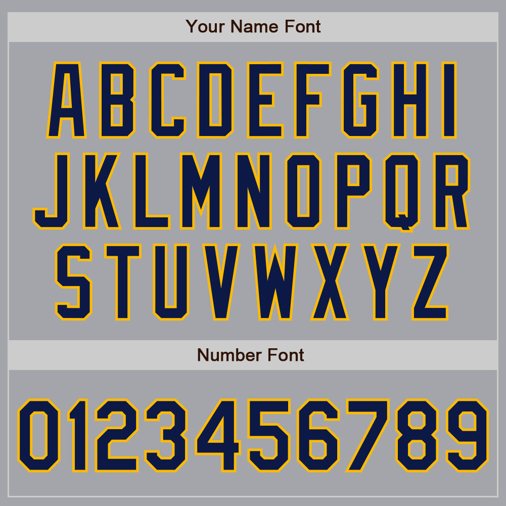 Custom Gray Navy-Gold Authentic Baseball Jersey view 5