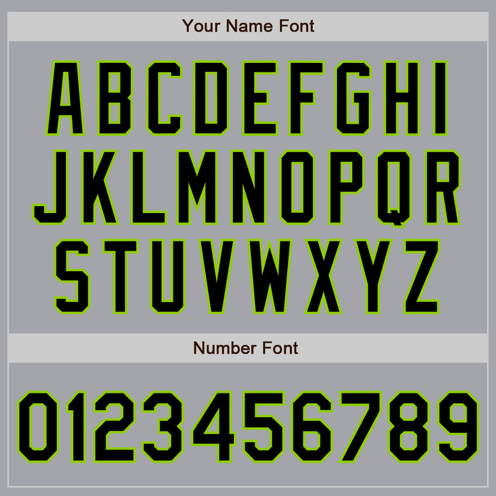 Custom Gray Black-Neon Green Authentic Baseball Jersey view 5