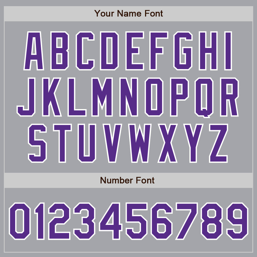 Custom Gray Purple-White Authentic Baseball Jersey view 5
