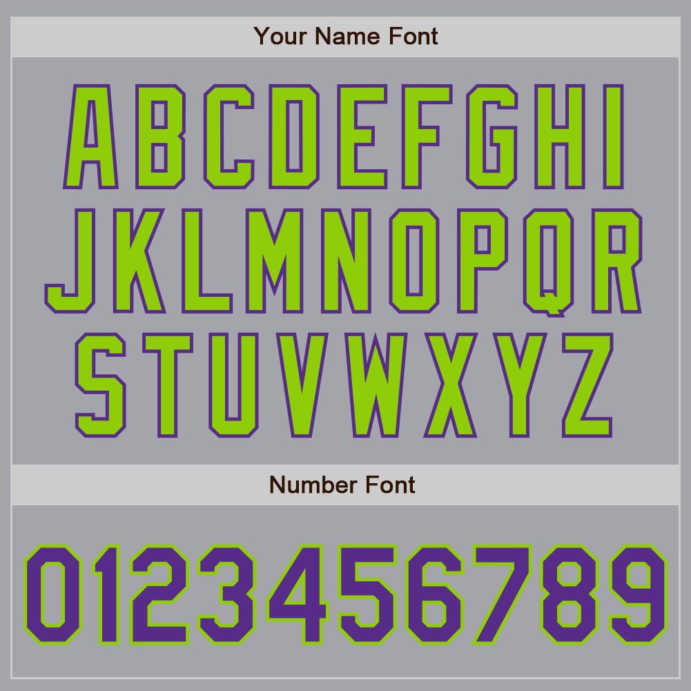 Custom Gray Purple-Neon Green Authentic Baseball Jersey view 5