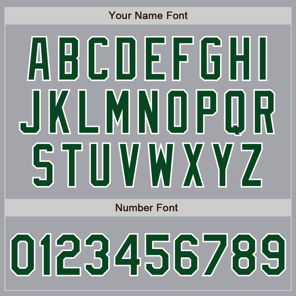 Custom Gray Green-White Authentic Baseball Jersey view 5
