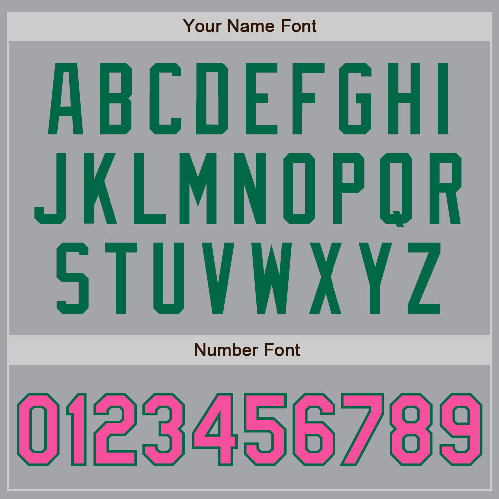 Custom Gray Pink-Kelly Green Authentic Baseball Jersey view 5