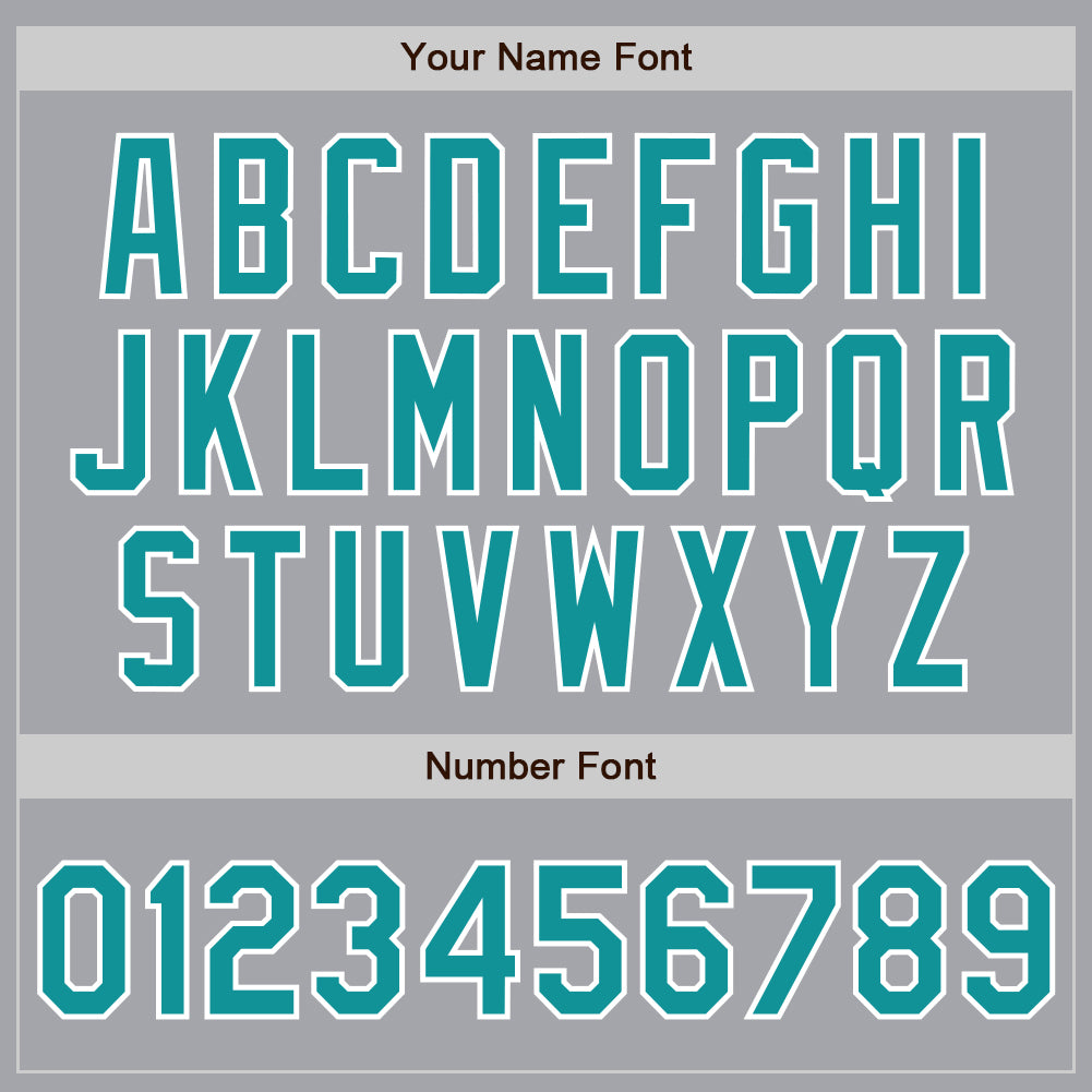 Custom Gray Teal-White Authentic Baseball Jersey view 5