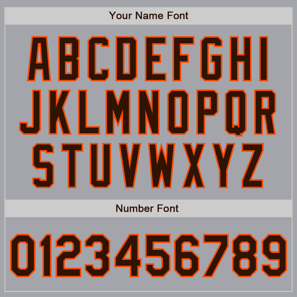 Custom Gray Brown-Orange Authentic Baseball Jersey view 5