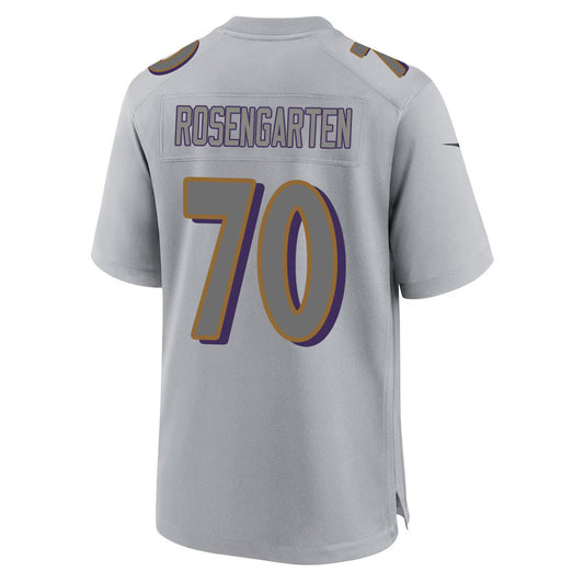 B.Ravens #70 Roger Rosengarten Gray Game Jersey Stitched American Football Jerseys - Main View