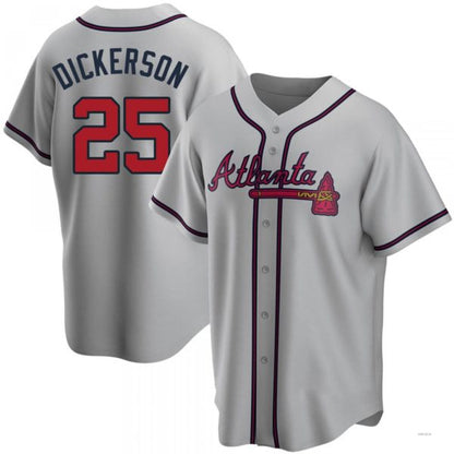 Atlanta Braves #25 Alex Dickerson Gray Road Jersey Stitches Baseball Jerseys - Main View