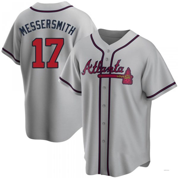 Atlanta Braves #17 Andy Messersmith Gray Road Jersey Stitches Baseball Jerseys - Main View