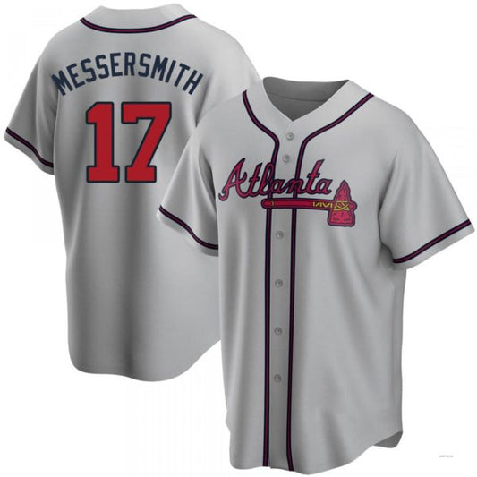 Atlanta Braves #17 Andy Messersmith Gray Road Jersey Stitches Baseball Jerseys - Main View