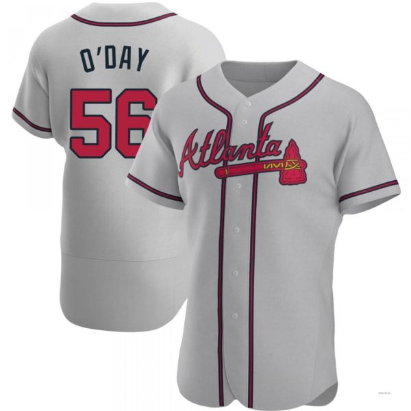 Atlanta Braves #56 Darren O¡¯Day Gray Road Jersey Stitches Baseball Jerseys - Main View