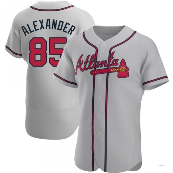 Atlanta Braves #85 CJ Alexander Gray Road Jersey Stitches Baseball Jerseys - Main View