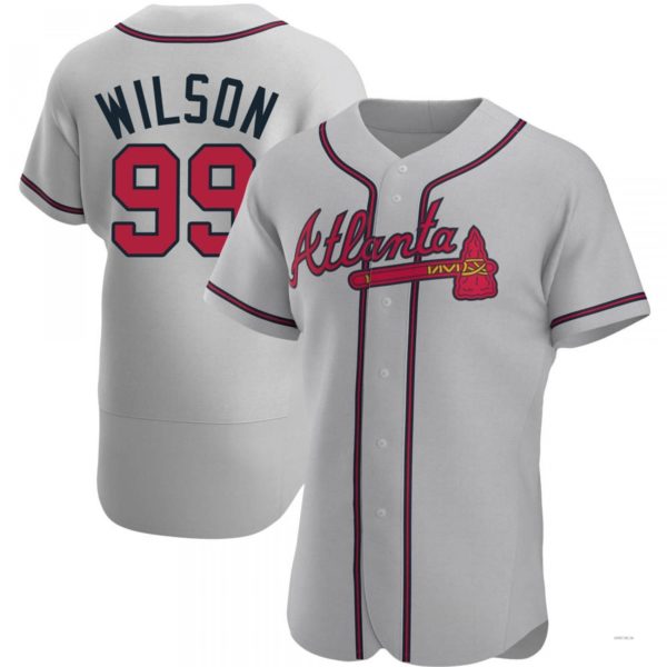 Atlanta Braves #99 Brooks Wilson Gray Road Jersey Stitches Baseball Jerseys - Main View