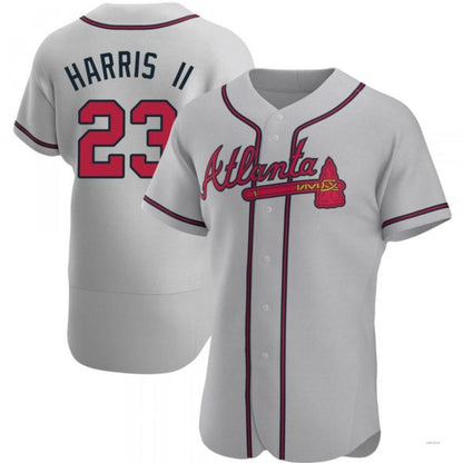 Atlanta Braves #23 Michael Harris II Gray Road Jersey Stitches Baseball Jerseys - Main View