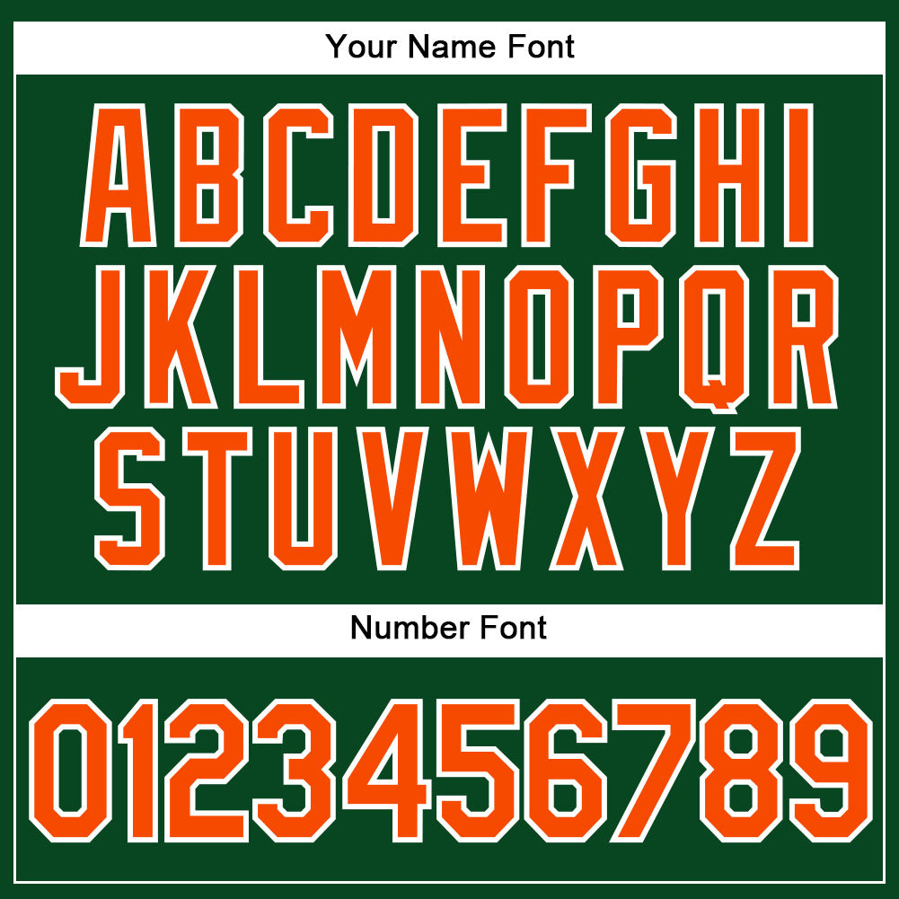 Custom Green White Pinstripe Orange-White Authentic Baseball Jersey view 5