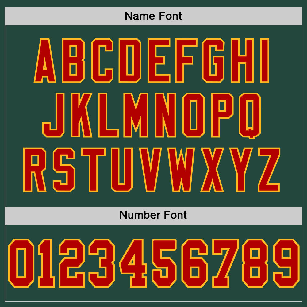 Custom Green Red-Gold Mesh Authentic Football Jersey view 4