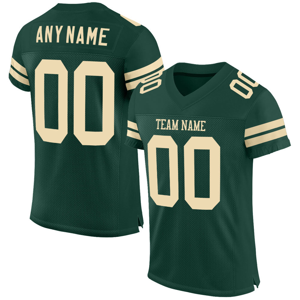 Custom Green Cream Mesh Authentic Football Jersey - Main View