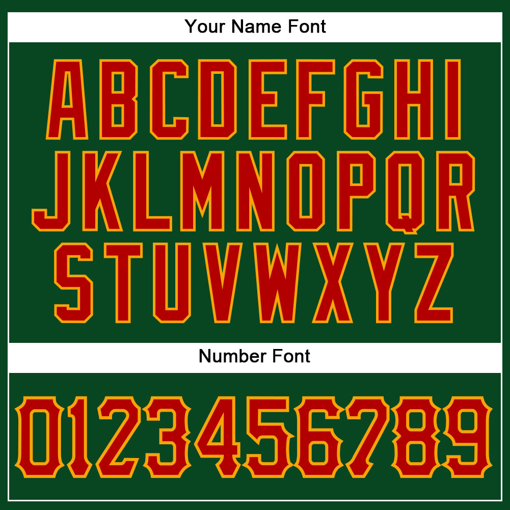 Custom Green Red-Gold Authentic Sleeveless Baseball Jersey view 4