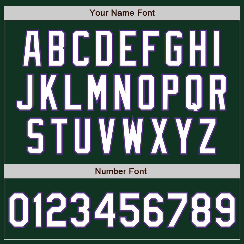 Custom Green White-Purple Authentic Baseball Jersey view 5