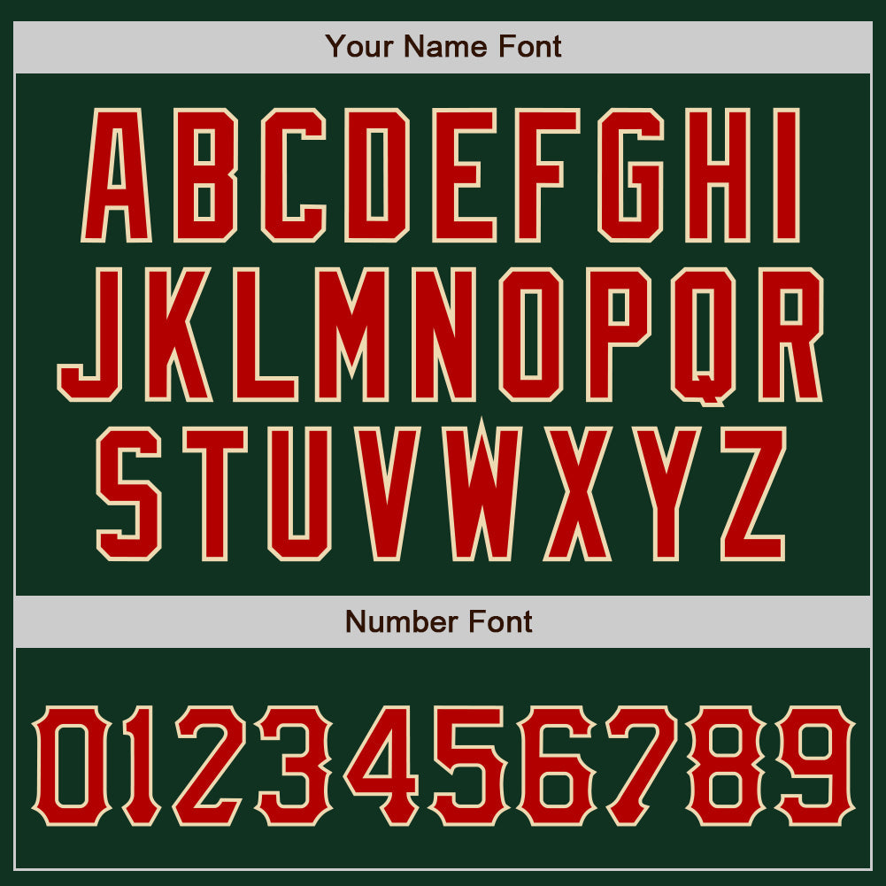 Custom Green Red-Cream Authentic Baseball Jersey view 5