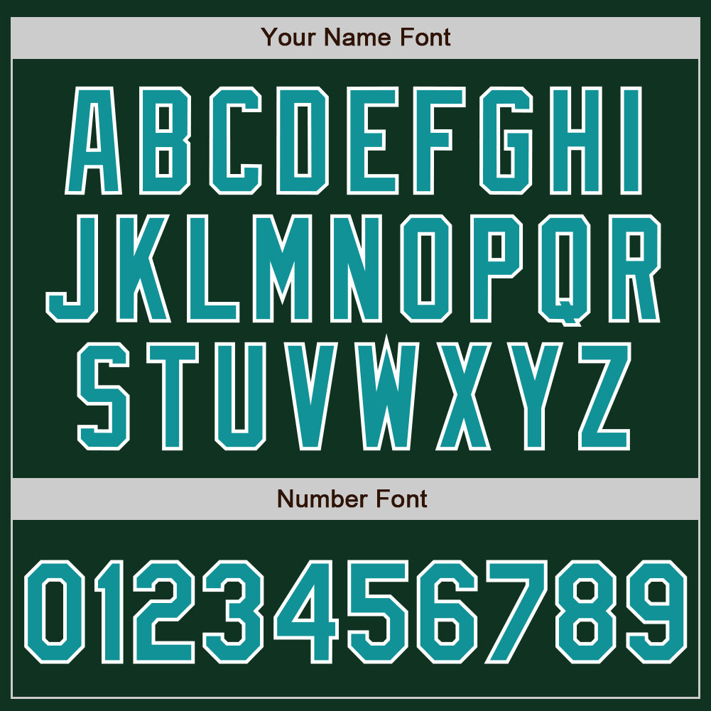 Custom Green Teal-White Authentic Baseball Jersey view 5