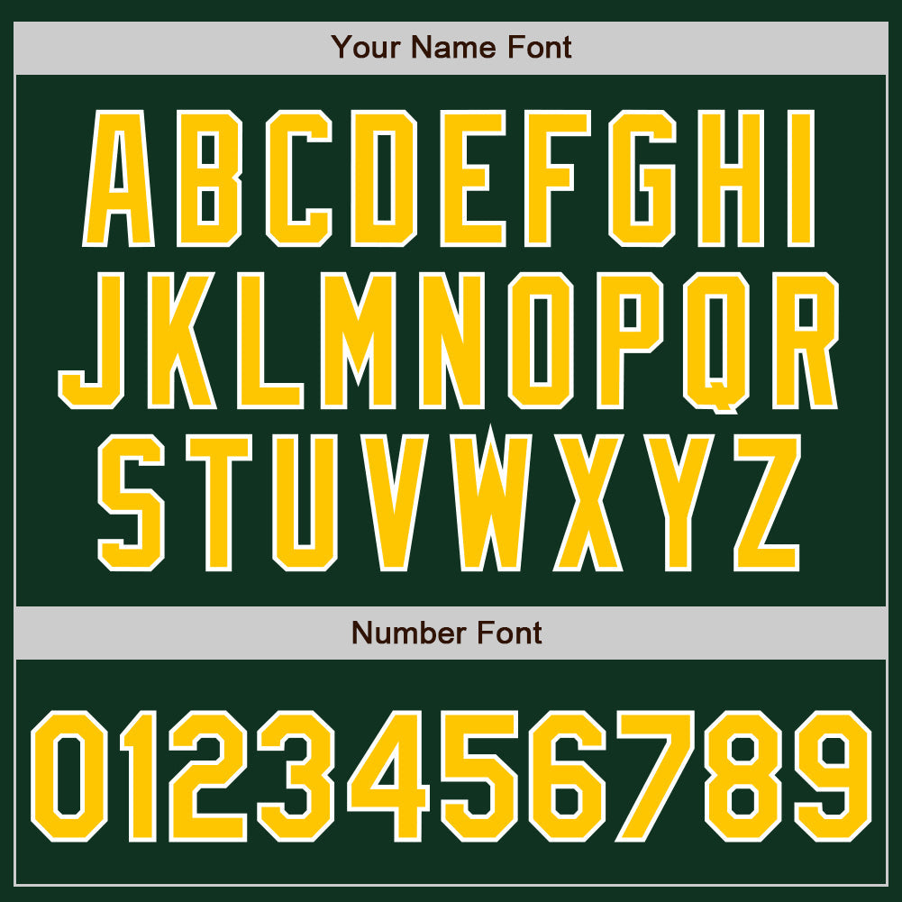 Custom Green Gold-White Authentic Baseball Jersey view 5
