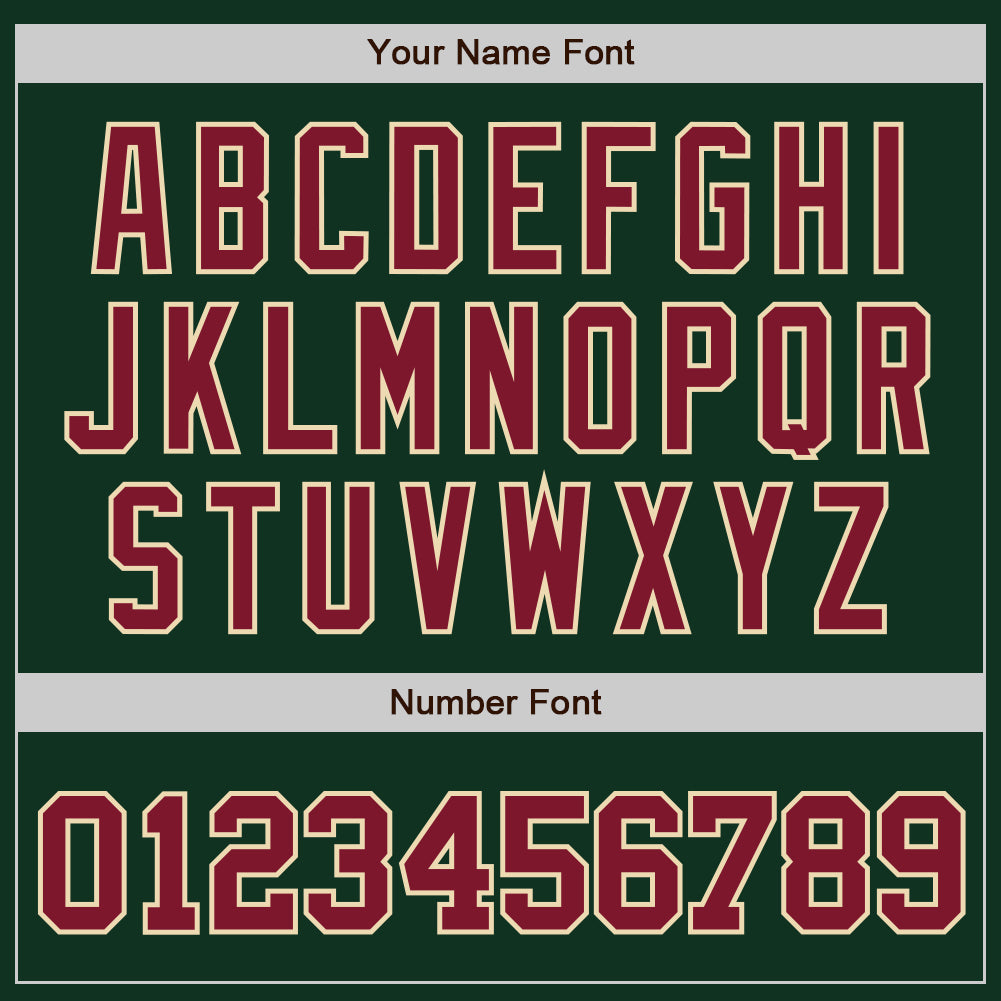 Custom Green Crimson-City Cream Authentic Baseball Jersey view 5