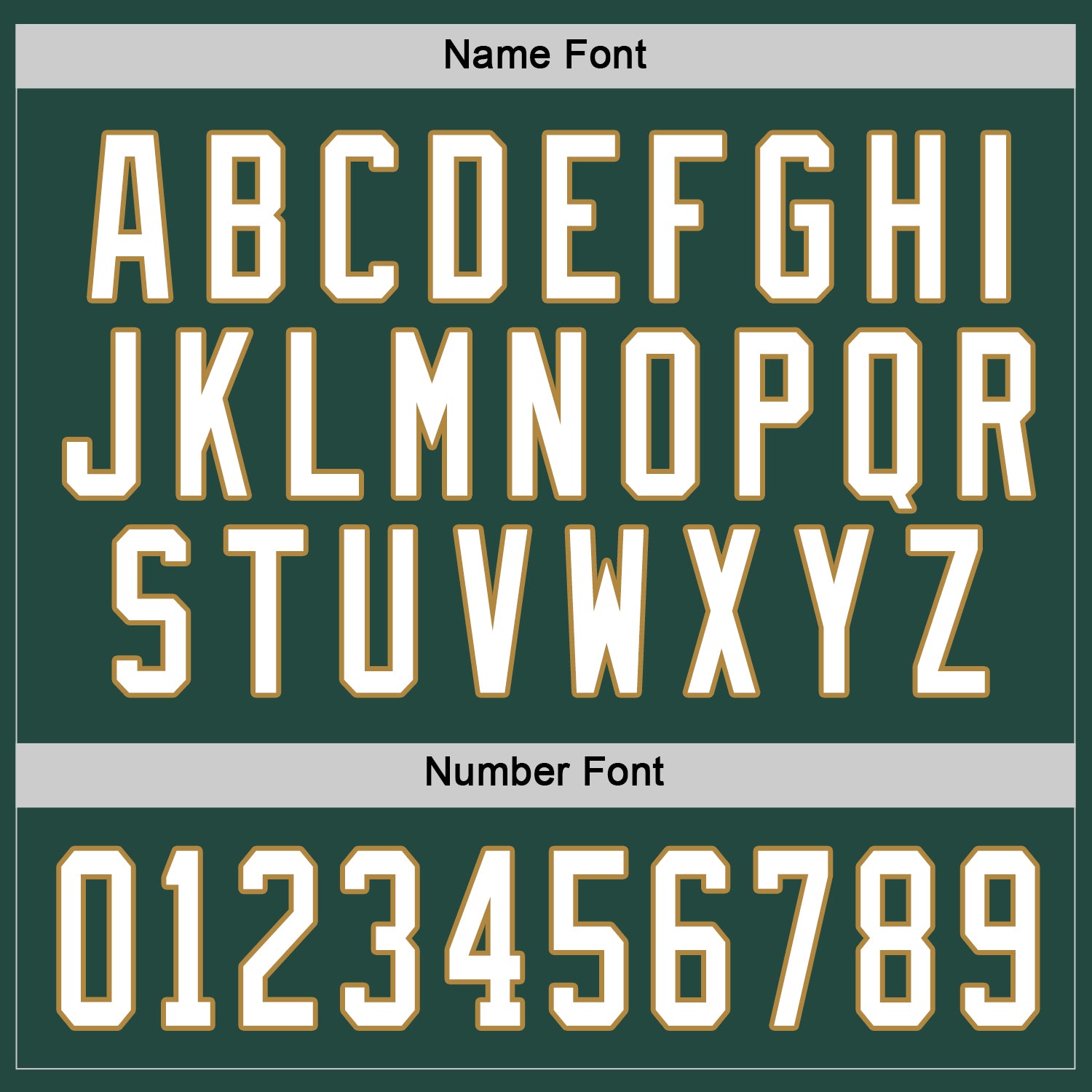 Custom Green White-Old Gold Hockey Jersey view 5