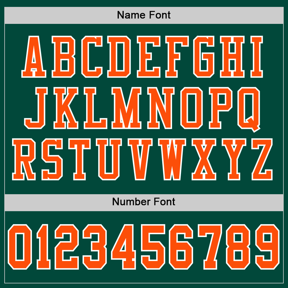 Custom Green Orange-White Mesh Authentic Football Jersey view 4