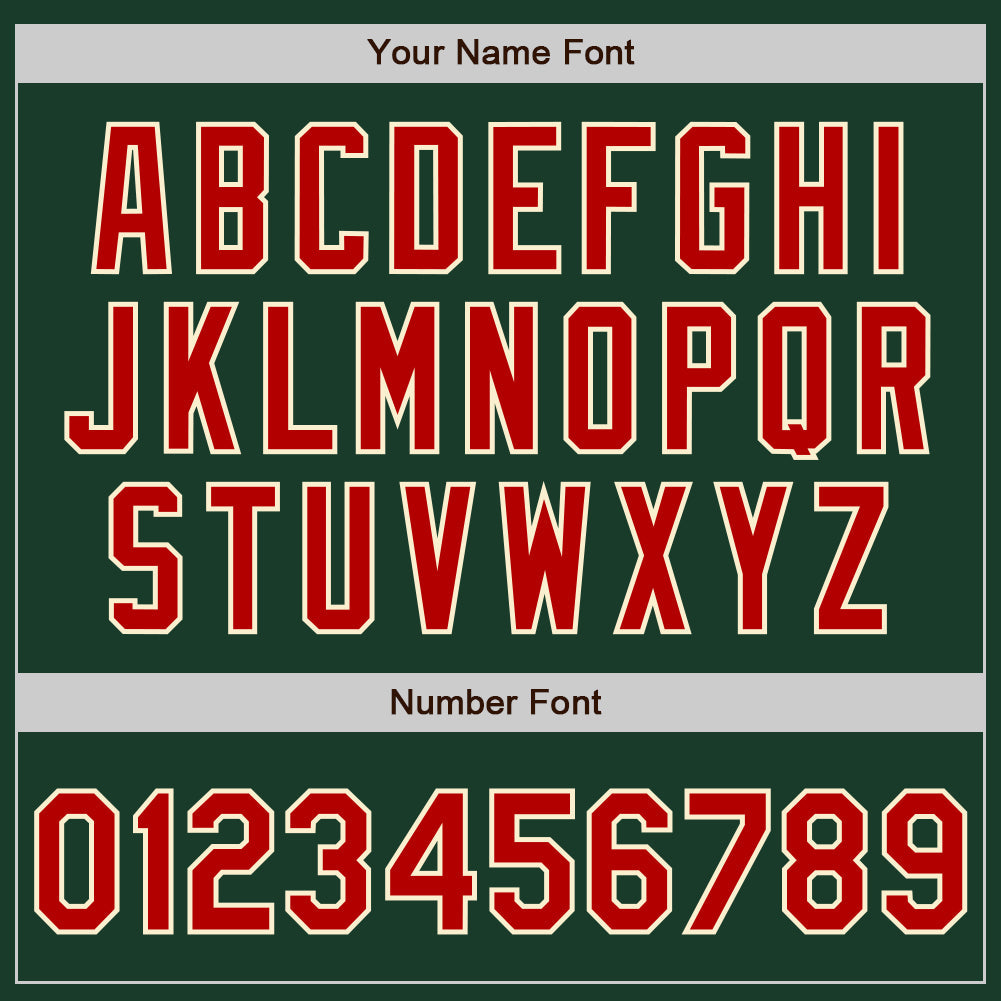Custom Green Red-Cream Authentic Baseball Jersey view 5