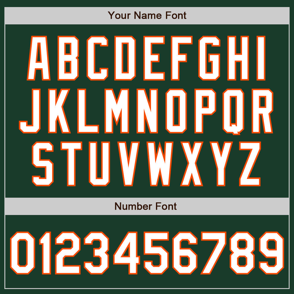 Custom Green White-Orange Authentic Baseball Jersey view 5