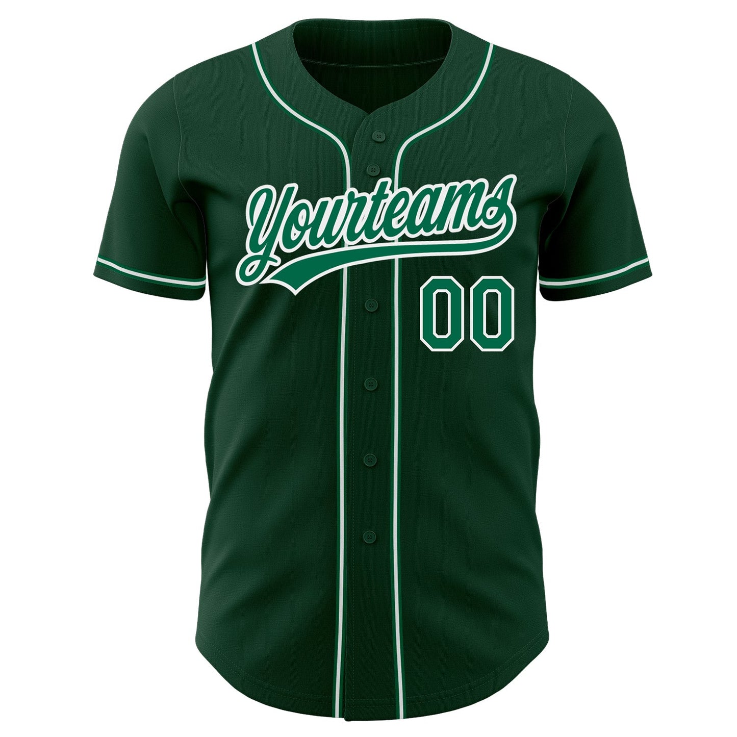 Custom Green Kelly Green-White Authentic Baseball Jersey view 2