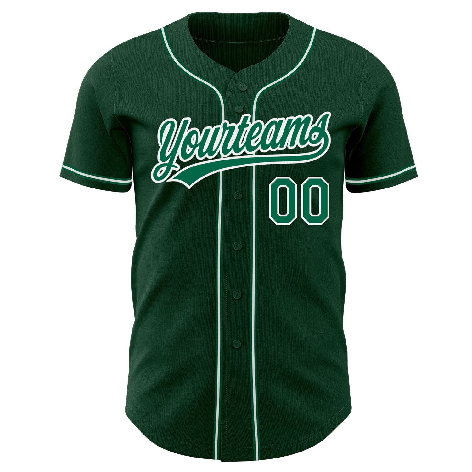 Custom Green Kelly Green-White Authentic Baseball Jersey view 2