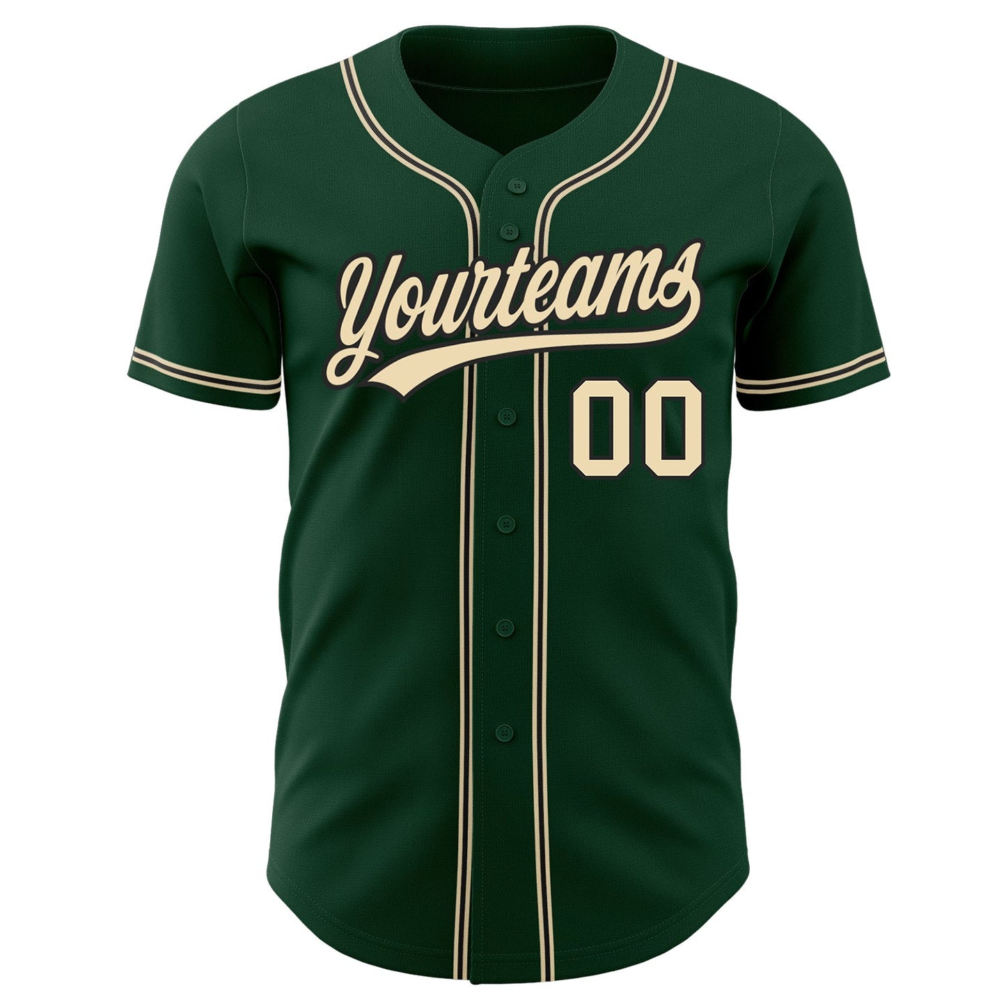 Custom Green City Cream-Black Authentic Baseball Jersey view 2