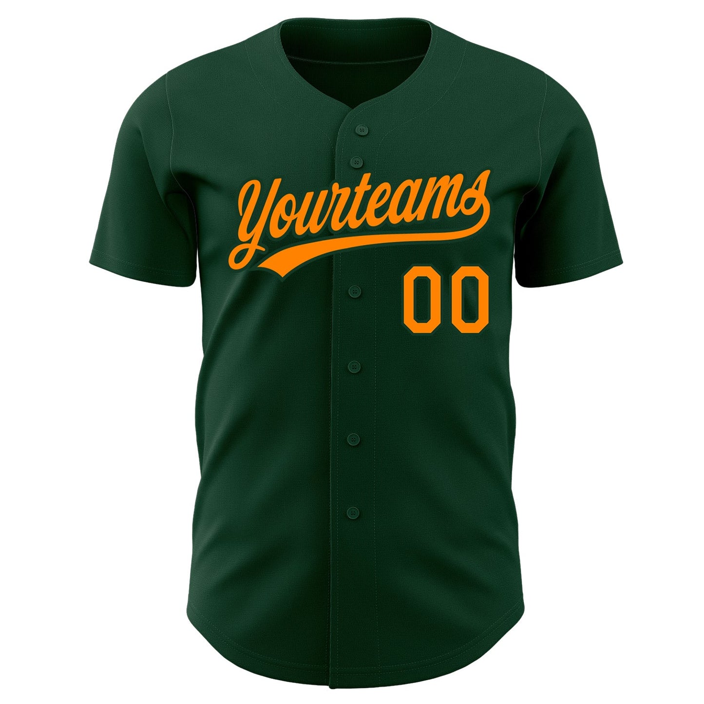 Custom Green Bay Orange Authentic Baseball Jersey view 2