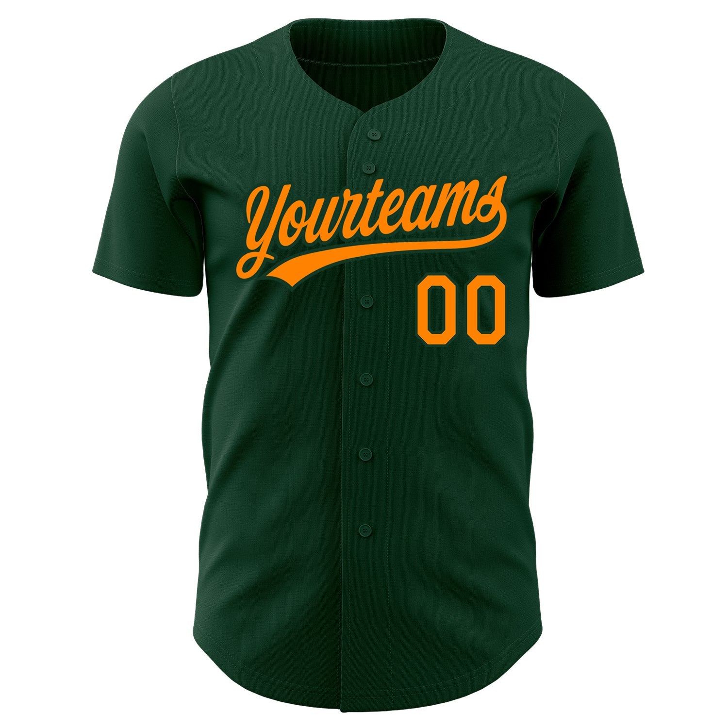 Custom Green Bay Orange Authentic Baseball Jersey view 2