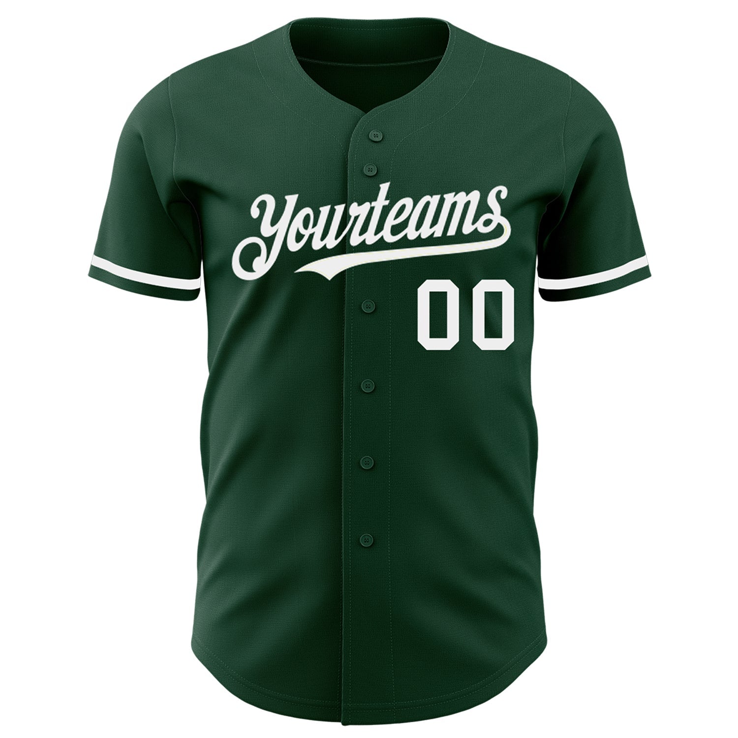 Custom Green White Authentic Baseball Jersey view 2
