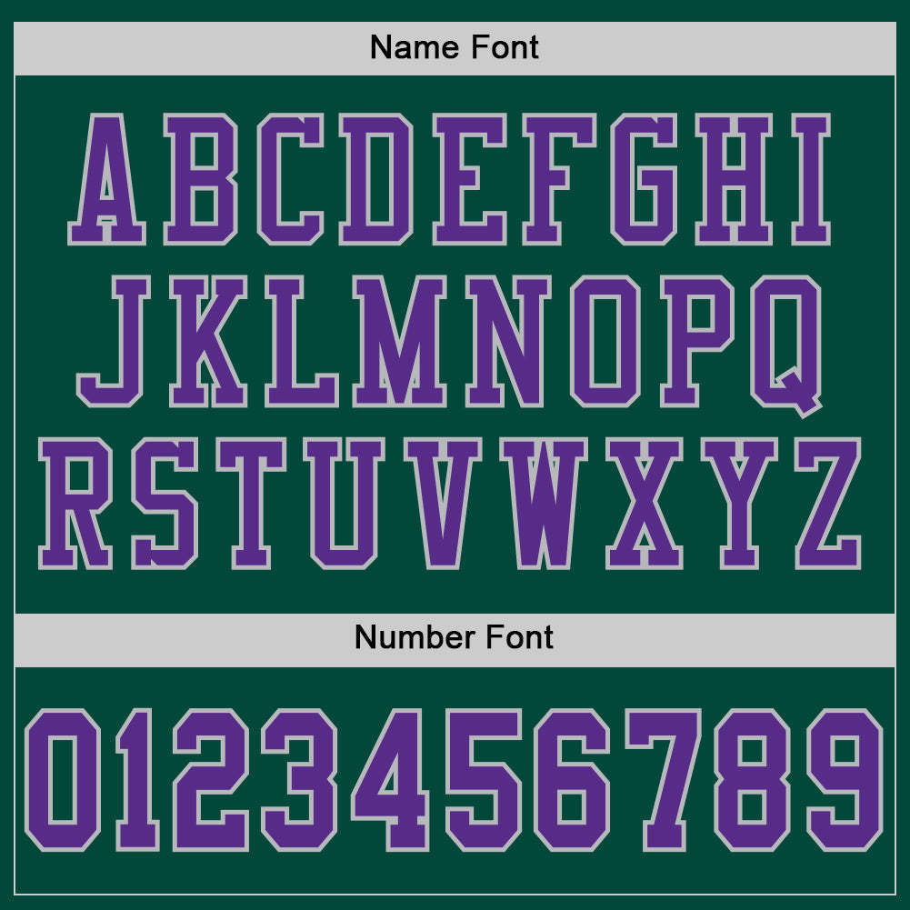 Custom Green Purple-Gray Mesh Authentic Football Jersey view 4