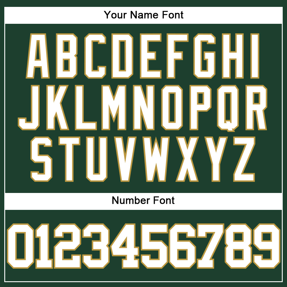 Custom Green White-Old Gold Authentic Baseball Jersey view 5