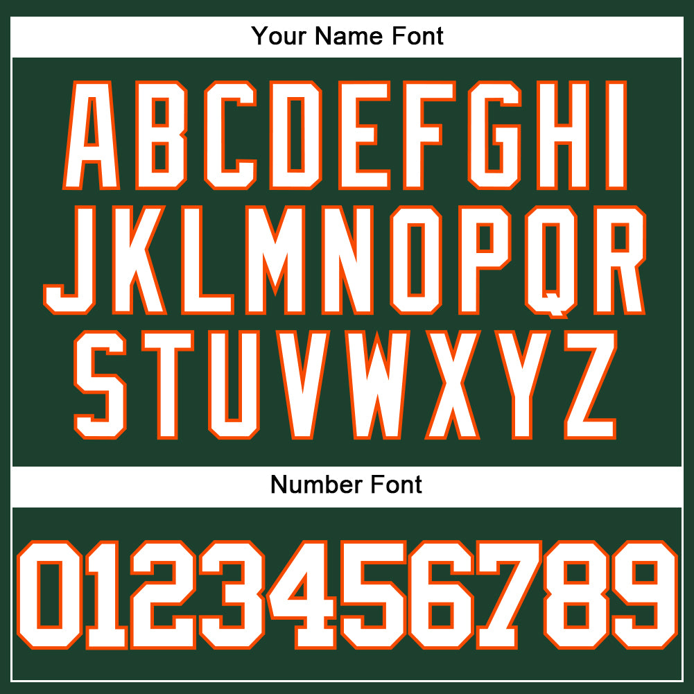 Custom Green White-Orange Authentic Baseball Jersey view 5