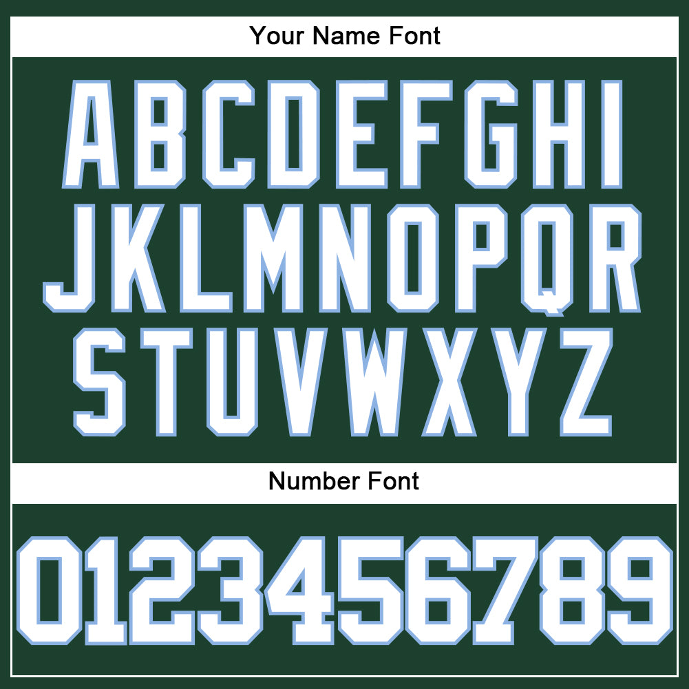 Custom Green White-Light Blue Authentic Baseball Jersey view 5