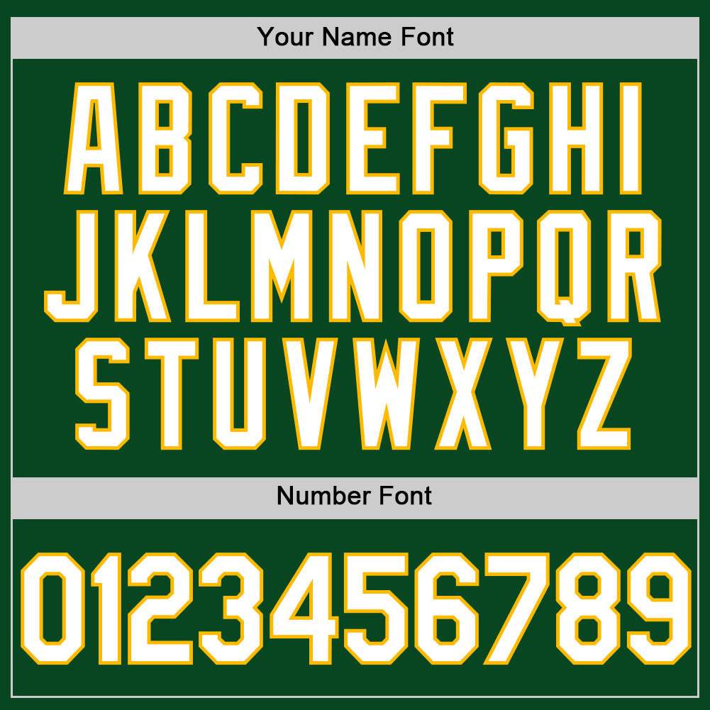 Custom Green White-Gold Authentic Throwback Baseball Jersey view 5
