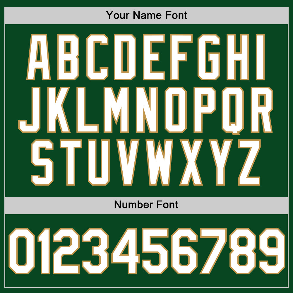 Custom Green White-Old Gold Authentic Throwback Baseball Jersey view 5