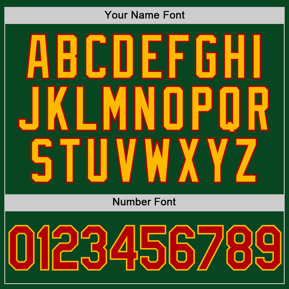 Custom Green Red-Gold Authentic Throwback Baseball Jersey view 5